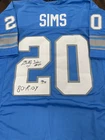 Billy Sims Signed Jersey Inscribed Autograph Auto Lions Beckett BAS Football NFL