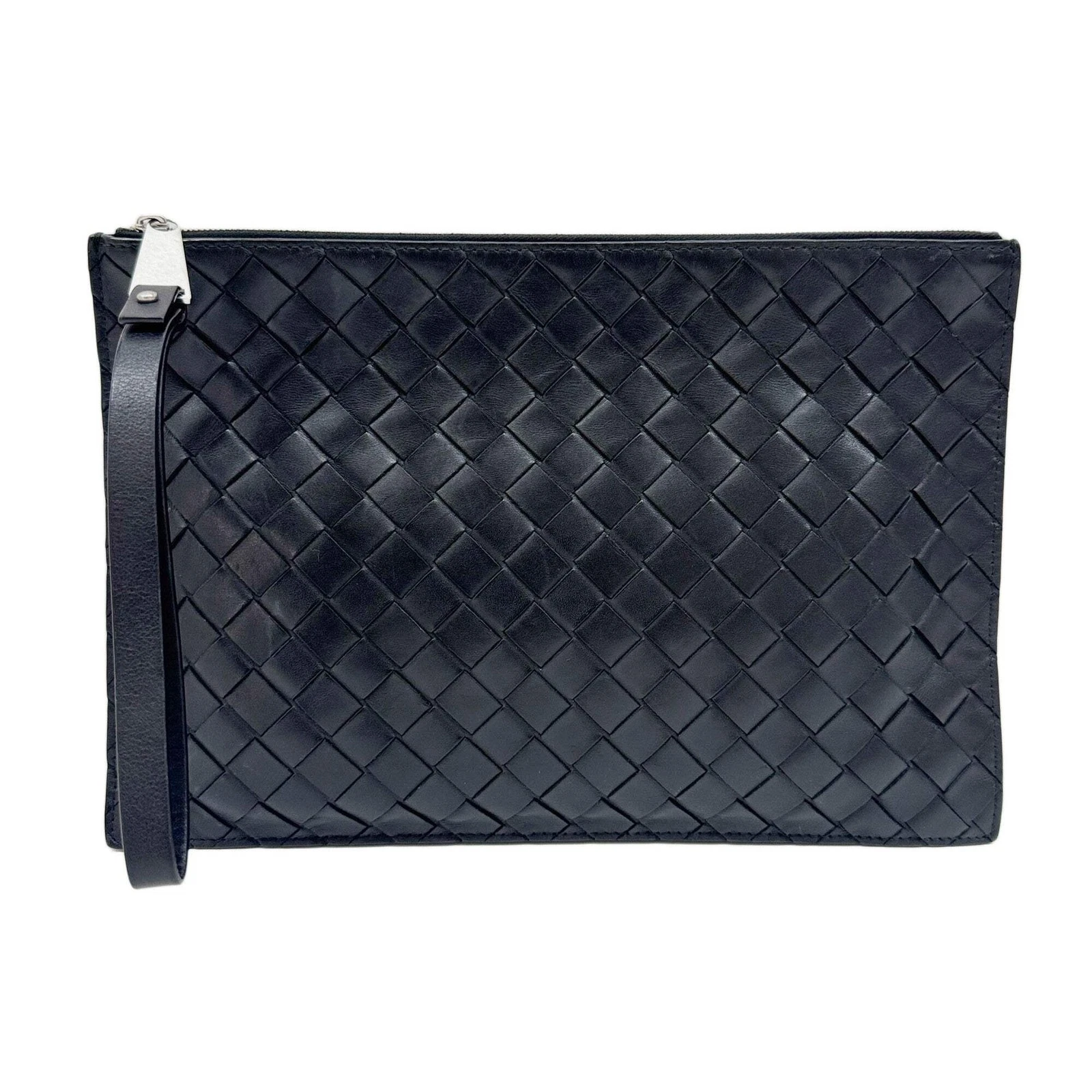 Bottega Veneta — BOTTEGA VENETA Intrecciato Black Leather Clutch Bag