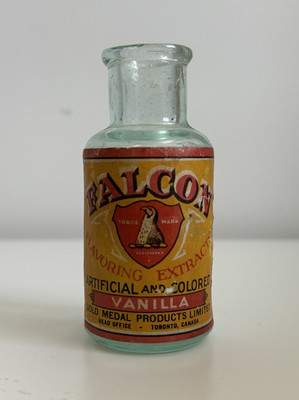 VINTAGE LEERE Falke Vanille künstliche und farbige Aroma Extrakt Flasche