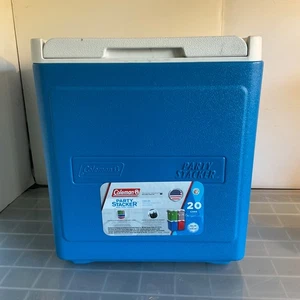 Coleman Party Stacker 20-Can Cooler Model 6224 Blue White 15 in