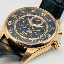 Rare Excellent Condition JMW TOKYO Wristwatch Citizen Movement Moon Phase Gold Q