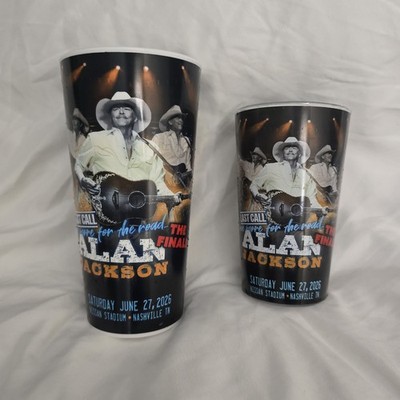 Alan Jackson Final Concert Souvenir Cup Set 32 Oz & 16 Oz Nashville June 27 2026