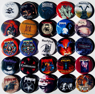 DOOM METAL Lot 2 Pin Button Anstecker Solitude Aeturnus Graf Rabe Candlemass
