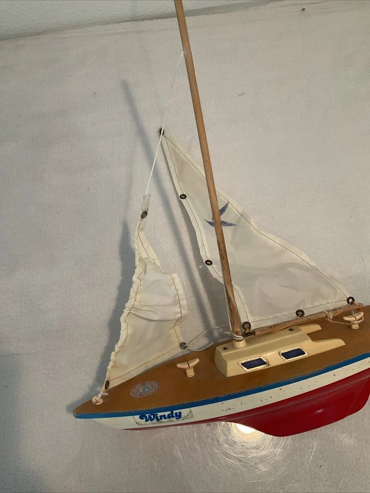 Vintage Seifert-Boot Windy Segelboote Model Sailboat Pond Boat 13 1/2" - Germany - Image 3 of 4