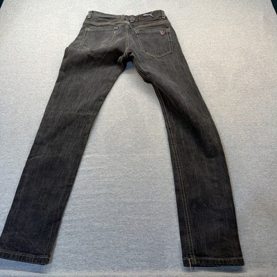 Puma Mens Black Denim Straight Leg Pants Metallic Cat Logo Ferrari ? Size 29 ?