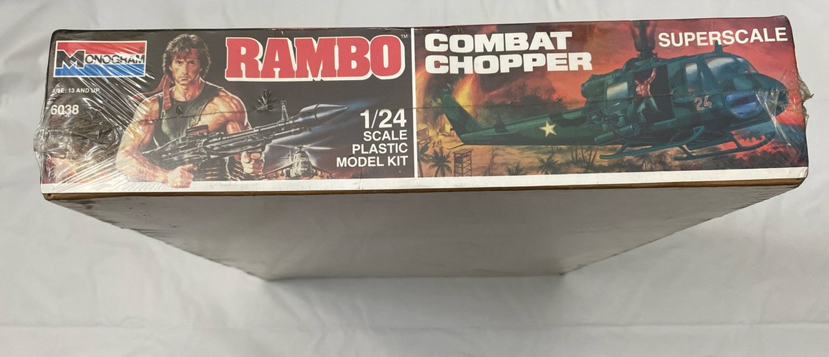 80年代 アメリカ製 ランボー RAMBO COMBAT CHOPPER プラモ Monogram Rambo Combat Chopper Helicopter 1/24 Scale Model Kit 1985