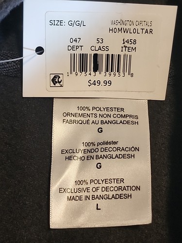 NHL Apparel Men's Washington Capitals Full Zip Fleece Jacket Large - New - Picture 15 of 15