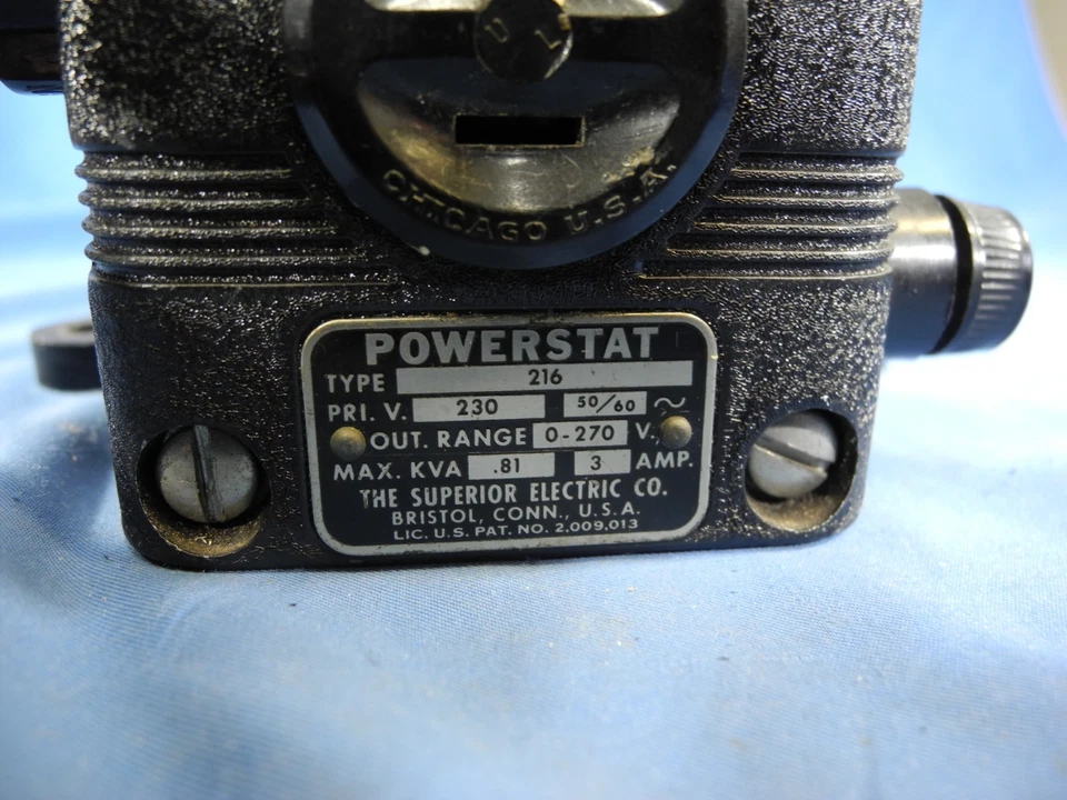 Superior Electric PowerStat 216 型可变自动转换器 230VAC 0 至 270VAC — 第 3/4 张图片