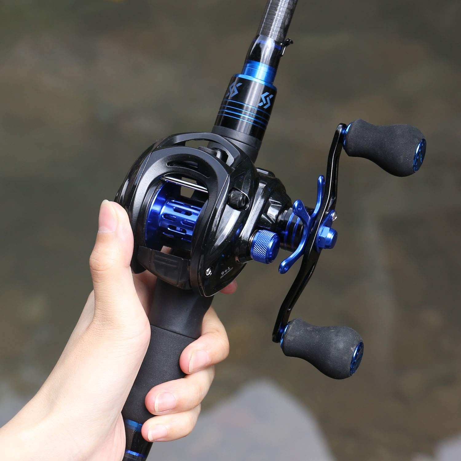 Sougayilang Fishing Rod and Reel Combo, Telescopic Casting Rod Baitcasting Re...