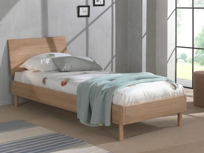 Futon Einzelbett Jugendbett Liege 90x200 Lattenrost Eiche massiv natur geölt