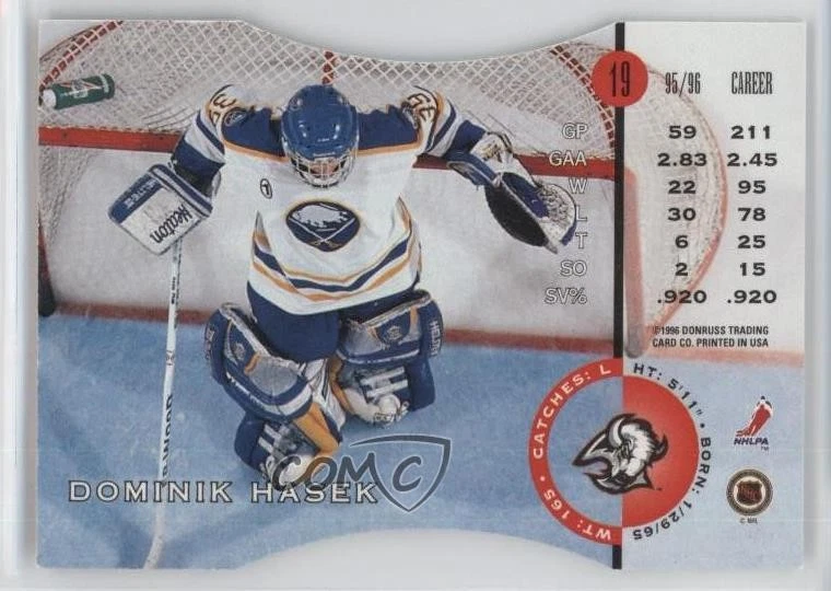 1996-97 Leaf Press Proof Dominik Hasek #19 HOF - Image 2 of 2