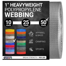 Heavyweight Polypropylene Webbing - Heavy Duty Poly Strapping for Outdoor DIY...