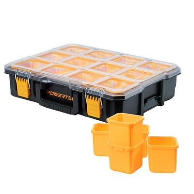 POWERTEC Small Parts Organizer & Tool Box   10 Compartments, IP65 Water & Dust P