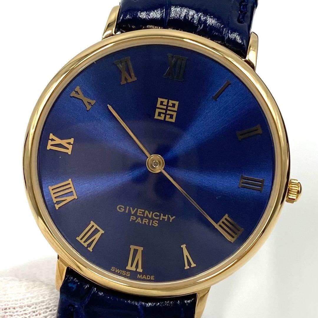 Givenchy Paris  Quartz Watch 1298 314 Gold Blue Men thumbnail 7