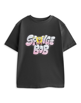SpongeBob Schwammkopf schwarz Bubble Kurzarm T-Shirt Jungen