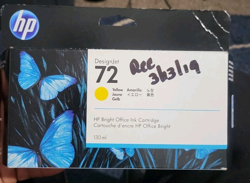 HP C9373A 72 Yellow Ink Cartridge 130ml Genuine New But Expired