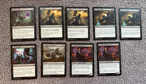 9-Card MTG Foundations Black Lot Exsanguinate Zombify Hero’s Downfall FDN NM