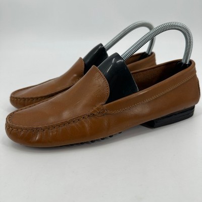 Tods Mens Tan Leather Gommino Driving Loafers Italian Brown Slip On Old Money