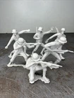 Lot Of 6 Vintage 1963 Louis Marx Light Grey German 6” Toy Soldiers Plastic