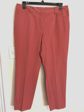Talbots Womens Dress Pants 14 Salmon Pink Curvy Chino Pockets Work Career Office