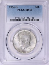 MS 63 Graded 1964 Kennedy US Half Dollars (1964-Now) for sale | eBay