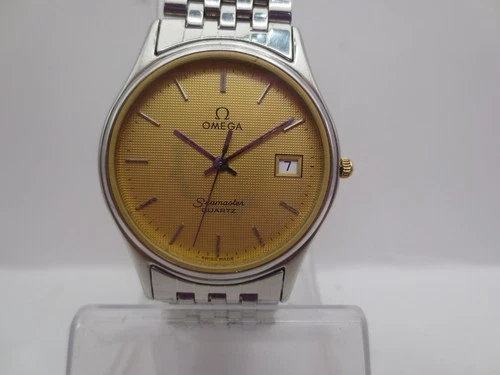 VINTAGE OMEGA SEAMASTER DATE 196.0251 STAINLESS STEEL QUARTZ MENS WATCH