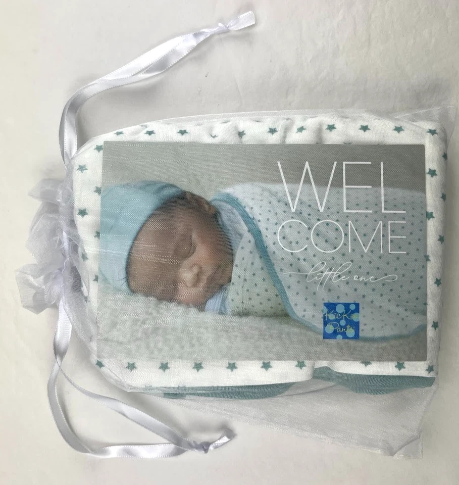 KicKee Pants Tiny Stars Bamboo Swaddle Blanket Knot Hat Set Newborn Infant NWT - Image 3 of 3