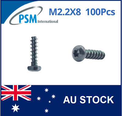 PLASTIC THREAD SCREW M2.2X8 PAN TORX STEEL BLACK ZINC PLATED WN1412KC22X8ZB X100