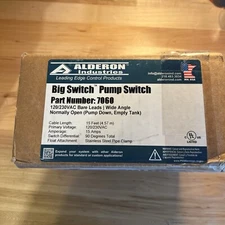 Alderon Big Switch Part No. 7060 Pump Switch- New In Packaging