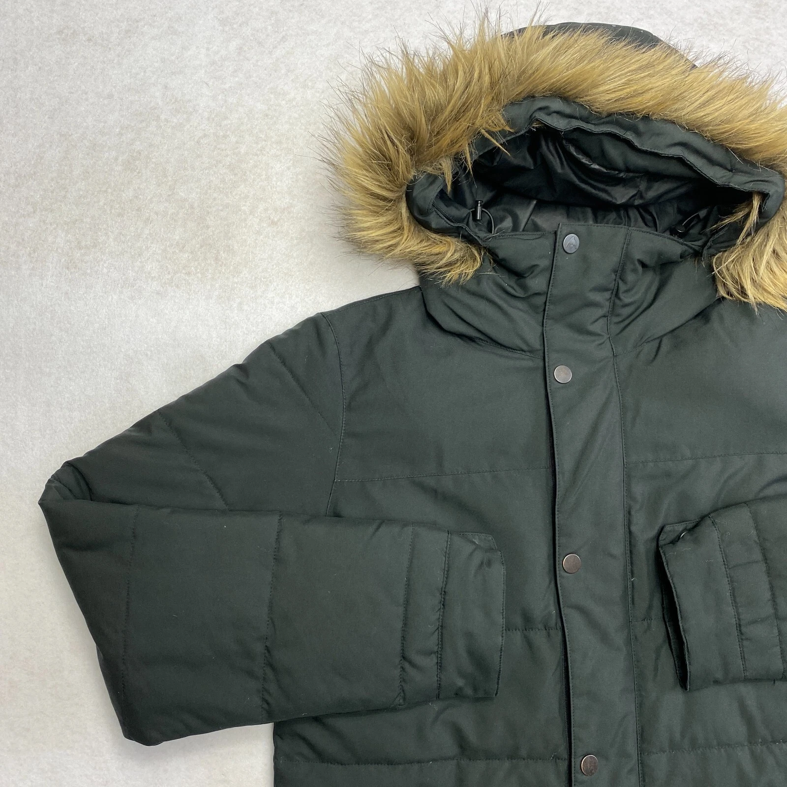 burton puffer ski down faux fur hoodie coat jacket
