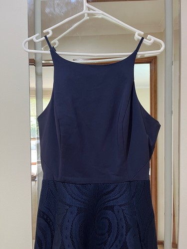 Women’s Pilgrim Navy Blue High/Low Evening Dress, Size 12 - Picture 3 of 7
