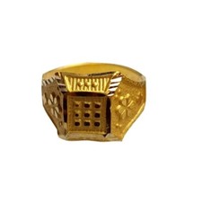 22K/18K Real Certified Yellow Gold Square Design Kids Ring