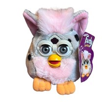 Furby Buddies Plush 4" "No Worry Bean Bag VTG 1999 Gray Pink Black Spots Toy