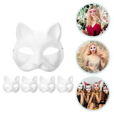 5PCS DIY White Empty Masquerade Mask Therian Mask Mask Adults Mask Kids