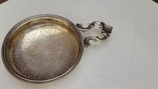 OLD ENGLISH  LARGE STERLING SILVER TEA STRAINER  1920'S