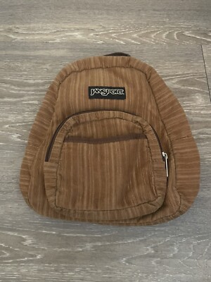 Vintage Jansport Half Pint Mini Corduroy Backpack Purse Bag Tan