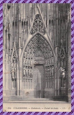 Postcard - STRASBOURG - the cathedral - right portal