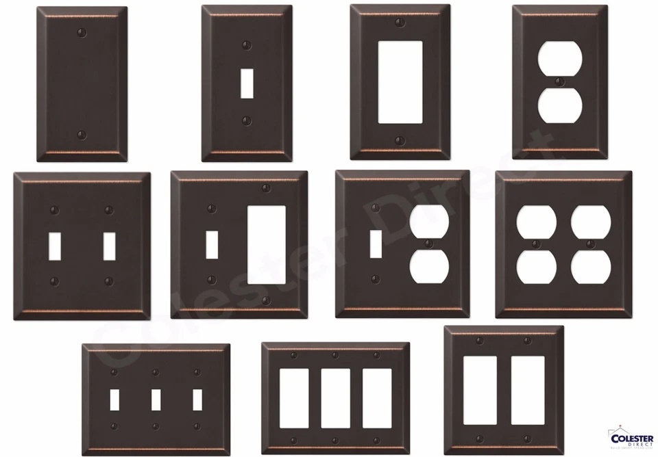 Oil Rubbed Bronze Wall Switch Plate Outlet Cover Toggle Rocker GFI Metal