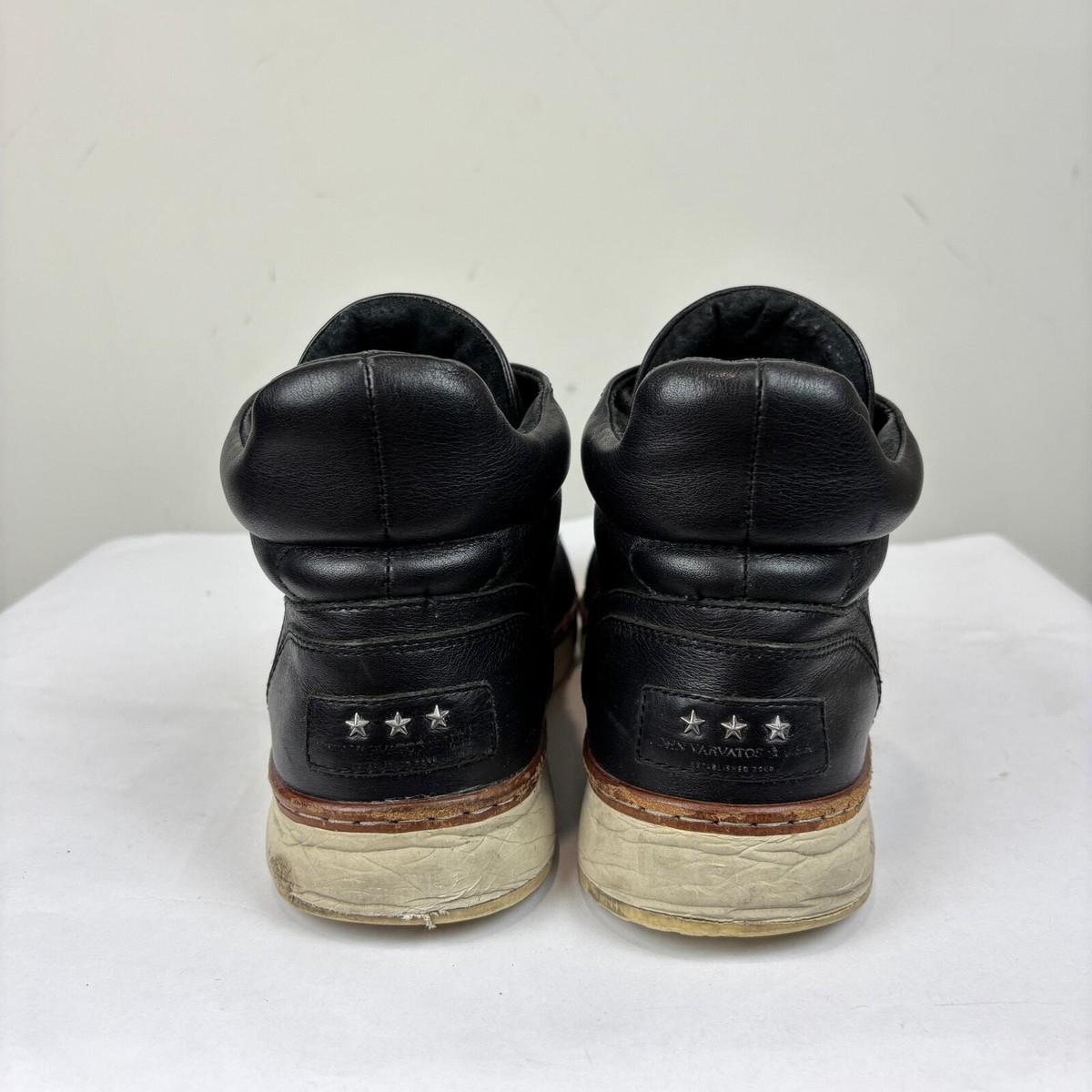 John Varvatos Star USA Leather High Top Sneakers Shoes Men display picture 2