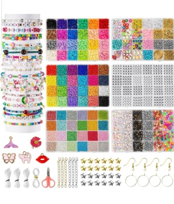 Freundschaftsarmband Herstellung Set 16000 Teile mit 48 Farben Glas Rocailles 