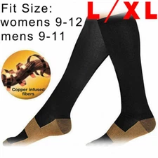 5 Pairs Copper Compression Socks 20-30mmHg Graduated Support Mens Womens S/M-XXL