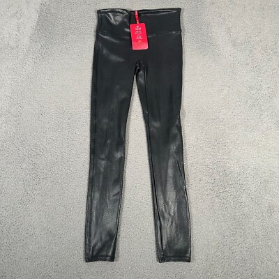 Spanx Leggings Womens Size Small Gray Faux Leather Pebbled