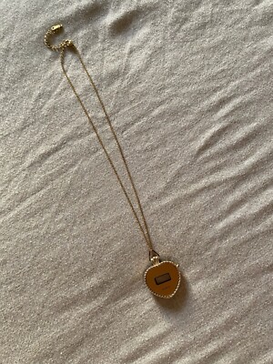 Vintage 1980's Jacques Carpentier Heart Quartz Digital Pendant Watch Necklace
