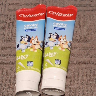 2 Pack Colgate Kids Cavity Protection Toothpaste Bluey Bubble Fruit 4.6 oz(MO17)