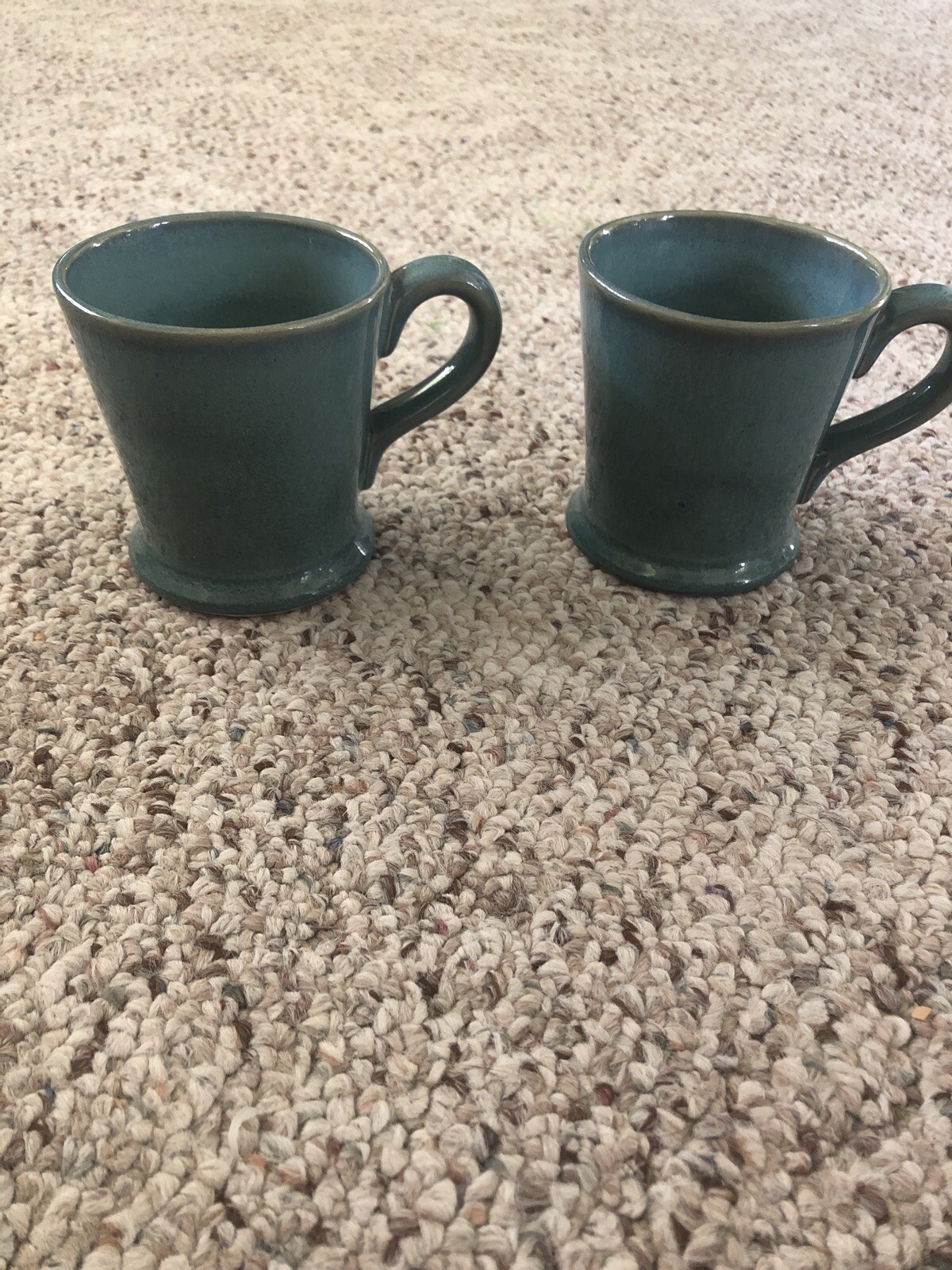 Set Of 2 JCPENNEY CHINA STONEWARE MUG EARTH TONES COFFEE TEA Blue/Green Color