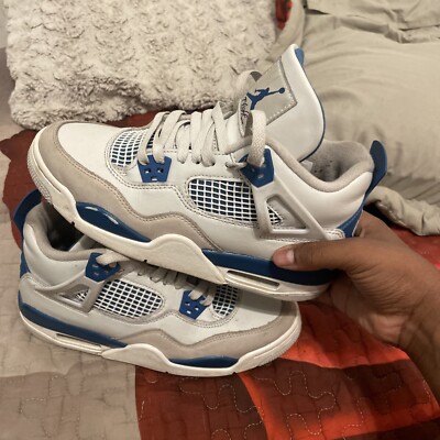 GS Size 6.5Y - Nike Air Jordan 4 Retro Military Blue White (HF4281-141) NEW!
