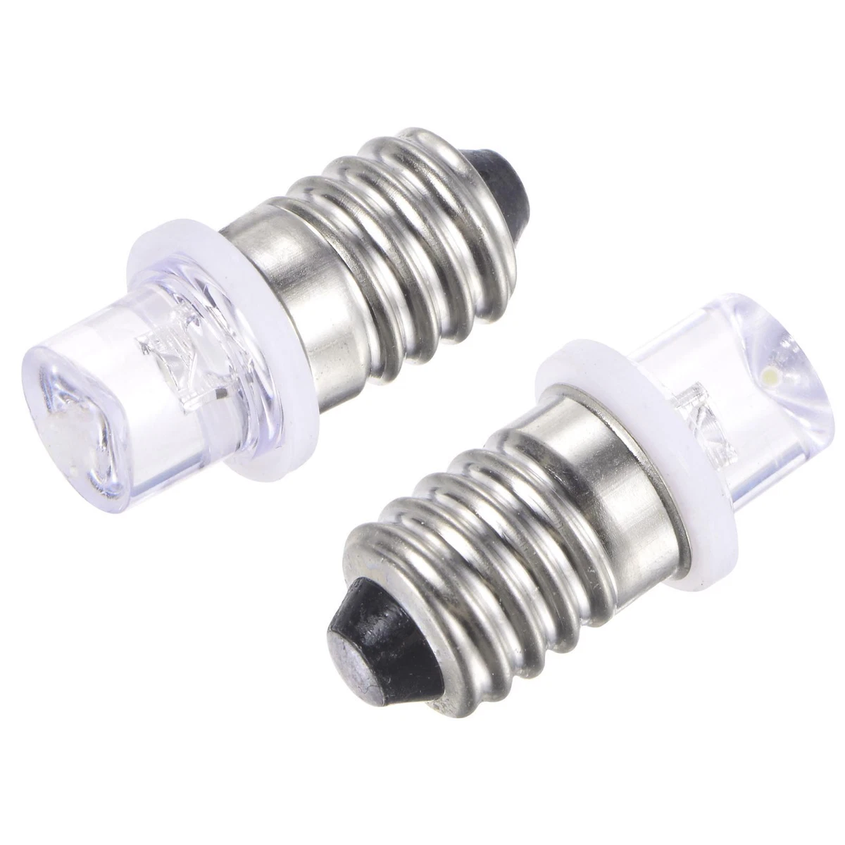10Pcs E10 Screw Base LED Bulb DC6.3V 0.25W Hollow Head Mini Lights w Box White