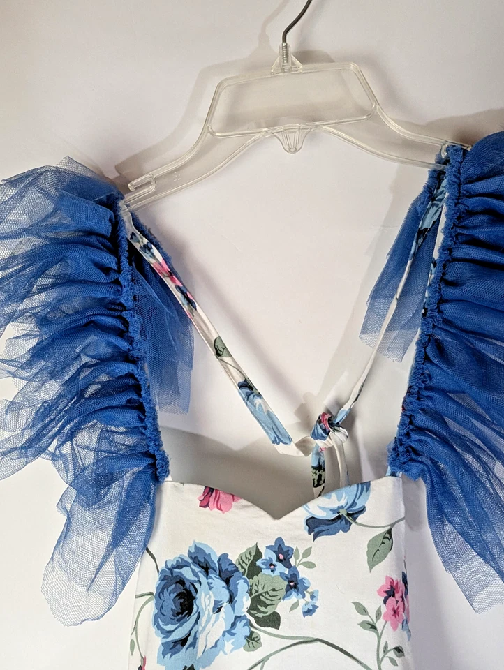 Кукольный торт девочек рубиновый тюль цветочный спагетти ремень подходит/расклешенный платье размер 7 - Изображение 3 из 4