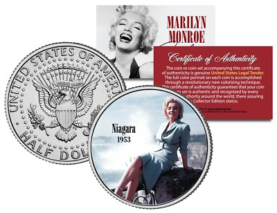 Marilyn Monroe NIAGARA 1953 Movie JFK Kennedy Half Dollar Licensed