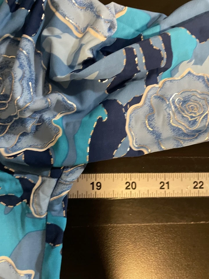 Top vintage Xhilaration para mujer XL azul floral metálico acanalado hada romántica Y2K Foto 4 de 4